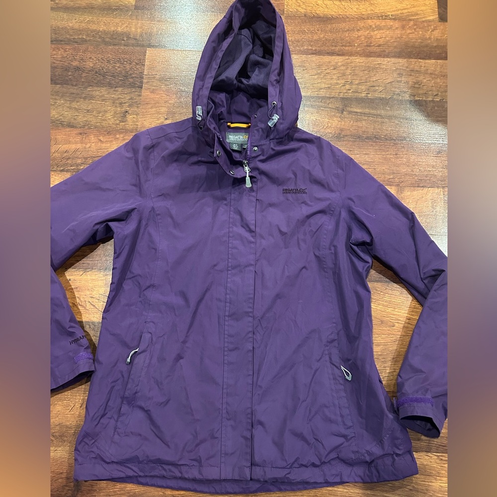 Regatta Hydrafort Women’s Rain Jacket Fleece Lined Purple Size XL Waterproof